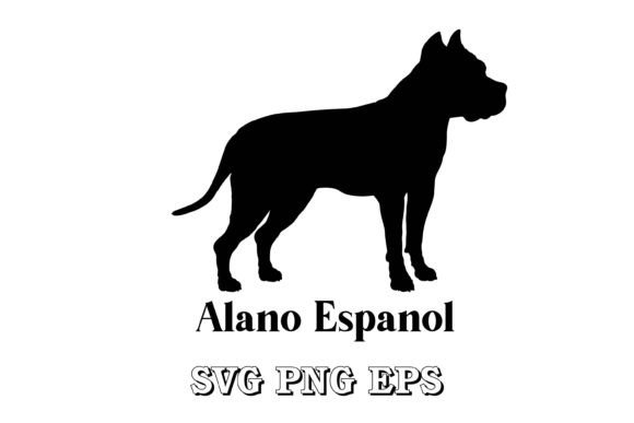 Alano Espanol Dog Silhouette Breeds Review for Real Embroidery Projects