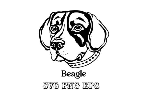 Beagle Dog Silhouette Breeds Face Vector