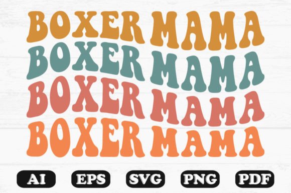 Boxer Mama Dog Retro Wavy SVG Review
