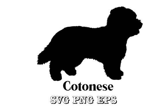 Cotonese Dog Silhouette for Embroidery Projects