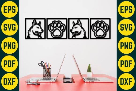 Dog Wall Decor Laser Cut SVG Design 11