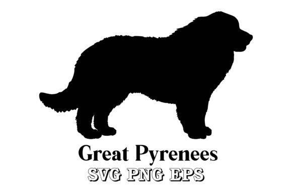 Great Pyrenees Dog Silhouette Vector