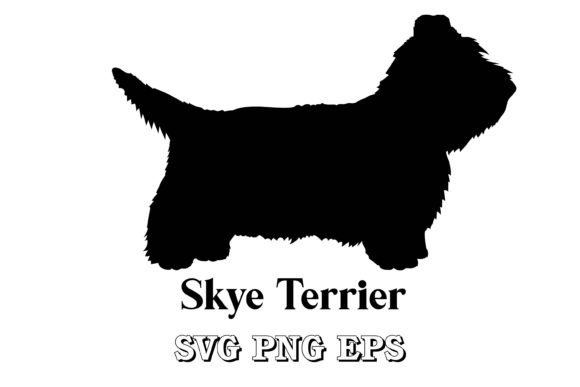 Skye Terrier Silhouette Dog Breed Review for Embroidery
